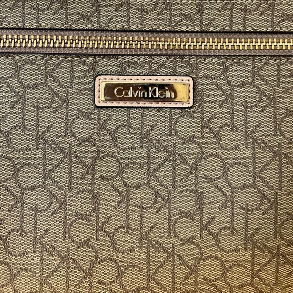 Calvin Klein Top Zip Monogram Wristlet Clutch - Picture 8 of 11